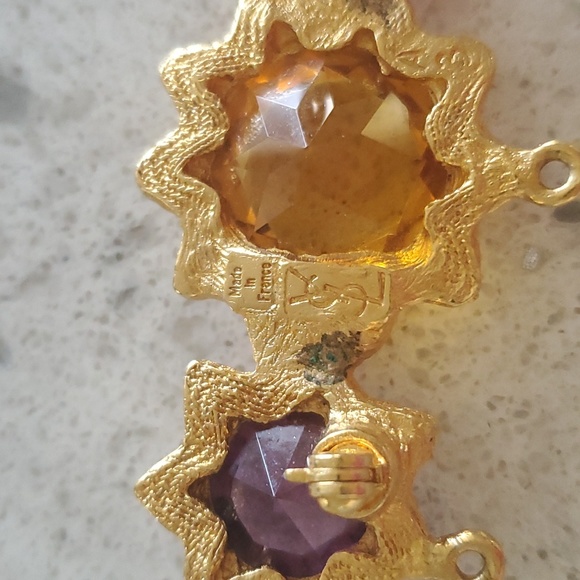 Rare Vintage gold Yves Saint Laurent brooch pin 1980s - Picture 5 of 10